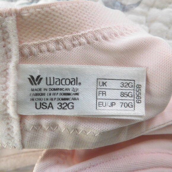 Wacoal 85569 Lace Underwire Bra Light Pink Size 32G Unlined Floral - Picture 3 of 5